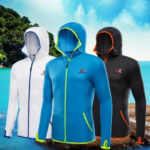 Men Sun Protection Jacket Breathable Quick Dry Summer Full Zip Men Sun Protection Hoodie with Pockets for Fishing
