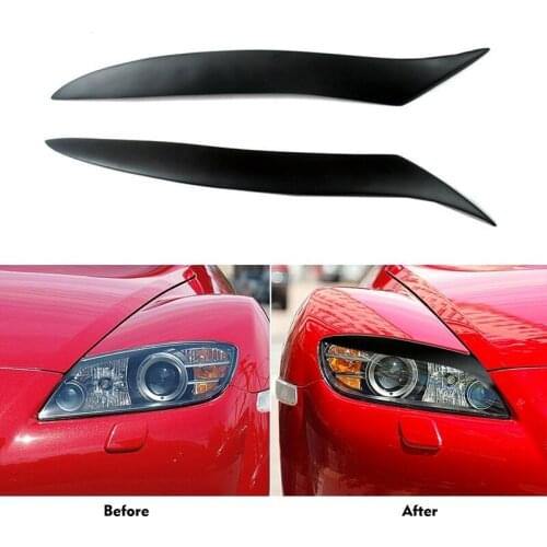 Car Headlight Eyebrows Eyelids Stickers Trim Cover Headlight Lid Resin for Mazda RX8 2008 - 2012