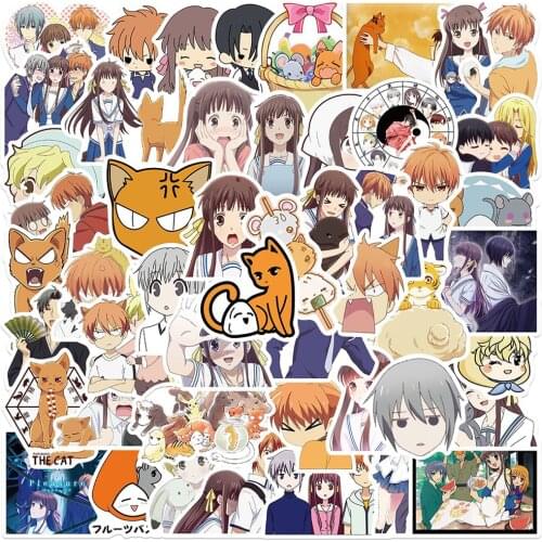 50PCS Anime Fruits Basket Stickers Pack Gift To Children Girl Cartoon DIY Stationery Laptop Guitar Phone Notebooks Decal Sticker