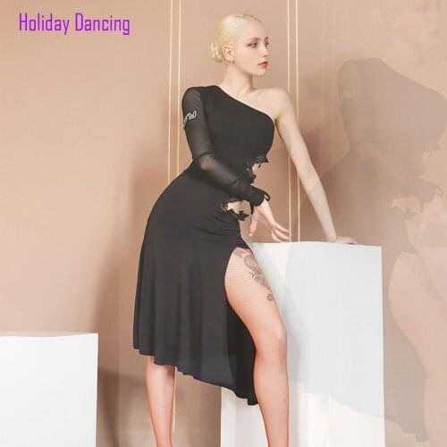 2021 New TL699 Latin Dance Dress Women Performance One Side Sleeve Waist Hole Design Modern Dance Dress Latino Dancewear