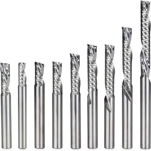 Single flute down cutter 4/5/6 / 8mm left hand shank super aluminum cut spiral carbide cutter end mill