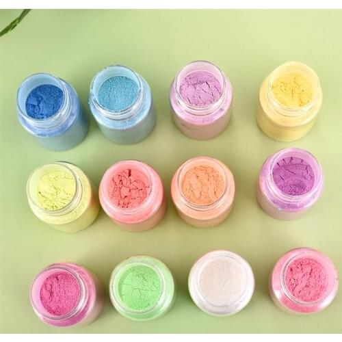 10g Pearl Pigment Powder 12 Color Pearlescent Mineral Powder Handmade Crafts Making Beauty Nails Accessories DIY Resin Filler