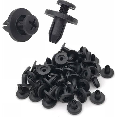 10/20/50pcs 6mm Hole Auto Plastic Rivets Fastener Push Clip Black Car Door Trim Panel Retainer Fastener Clips for Toyota Honda