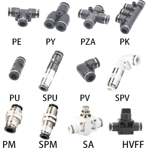 Air Pipes Pneumatic Fittings Butt Joint 4/6/8/10/12/14/16mm Compressor Accessories Quick Connectors Elbow Tube Connect Hose Part