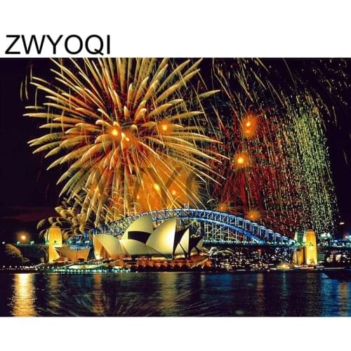 Full Square Diamond mosaic Bridge opera Fireworks 5D DIY Diamond painting Full Round Diamond embroidery Cross stitch Fireworks