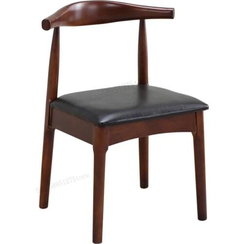 All Solid Wood Horn Chair Dining Chair Home Stool Backrest Chair Modern Minimalist Nordic Desk Chair Restaurant Restaurant Chair