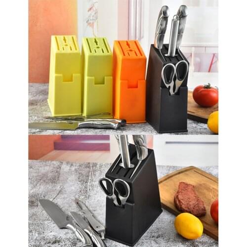 Useful Knives Holder Creative Storage Organizer Shelf Drain Rack Cutlery Display Stand for Home Kitchen(Black)