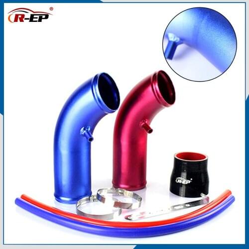 R-EP Cold Air Intake Pipe Kit Universal 76mm Turbo Rubber Hose Connect Filter for Supercharger Car Modification