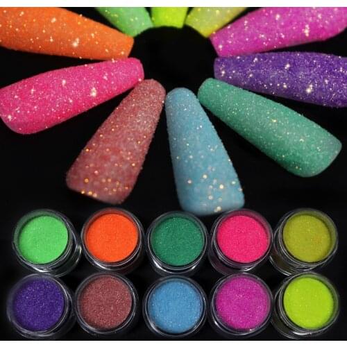 Rainbow Nails Glitter Sugar Powder Gradient Sparkly Pigment Chrome Dust For Decorations UV Gel Polish Nail Art Manicure Supplies