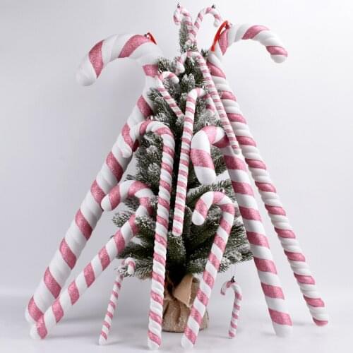 Christmas decorations scene layout ornaments ornaments accessories hard plastic powder white 55/60/90CM cane candy