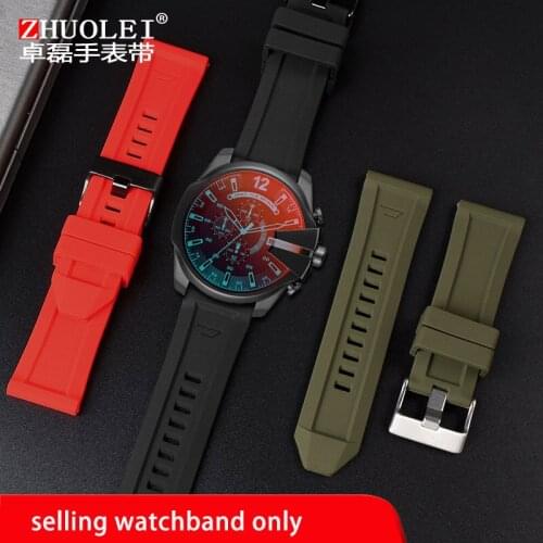 Silicone watchband for d-iesel silicone watch chain dz4318 / 4323 / 4283 / 7315 / 4427 mens watch large watch strap waterprof