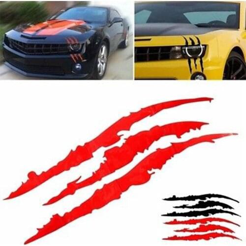 Auto Stripe Claw Reflective Monster Sticker Black White Red Scratch Marks Car Headlight Vinyl Decal Car Body Sticker 40cm*12cm