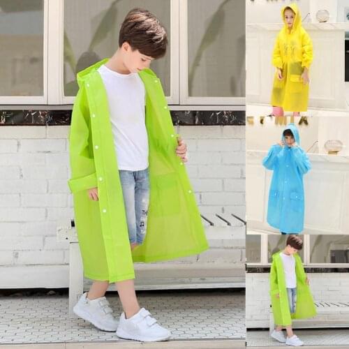 Loose Useful Kids Hooded Raincoat Pure Color Kids Raincoat Skin-friendly for Trip