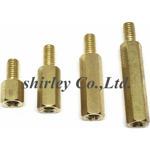 20PCS/LOT M3 Male Hexagonal Brass PCB Standoffs Spacers Screw M3*5/6/8/10/12/15//18/20+6mm M3 Hex Screws