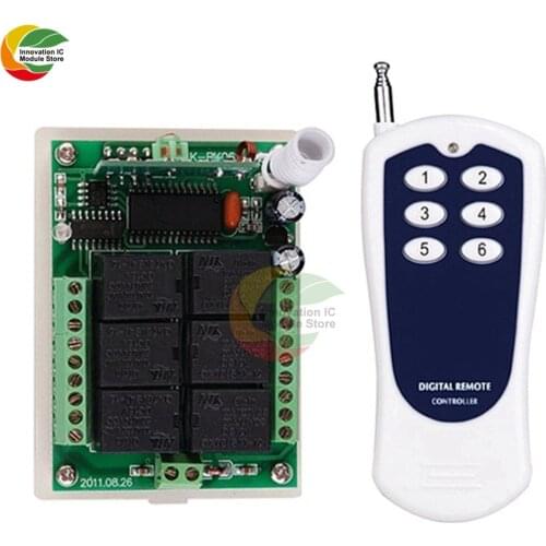 Ziqqucu DC 12V 6CH Channel RF Wireless Remote Control Switch Transmitter + Receiver NEW