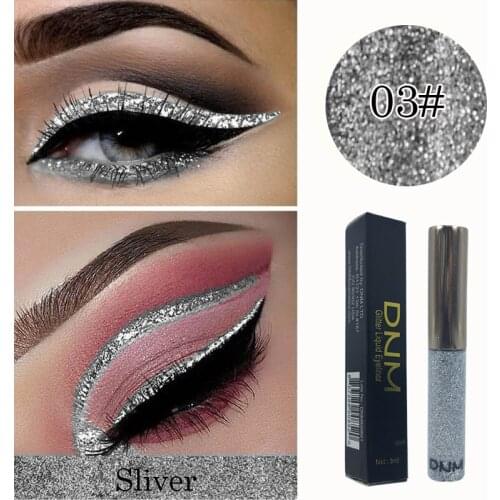 1Pcs 5ml Silver Glitter Eyeshadow Liquid Eyeliner Quick-dry Eye Makeup Waterproof Liquid Eyeliner Eye Liner Make up TSLM2