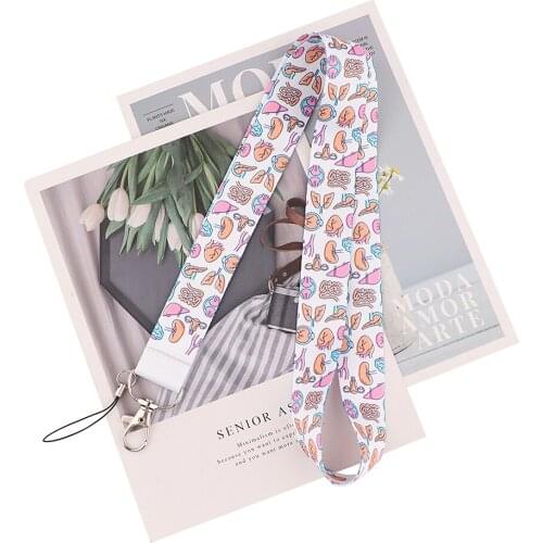 ZF3250 1pcs Human Organs Heart Medical Lanyards For Keys ID Card Gym Phone Straps USB Badge Holder DIY Hang Rope Lariat Lanyard