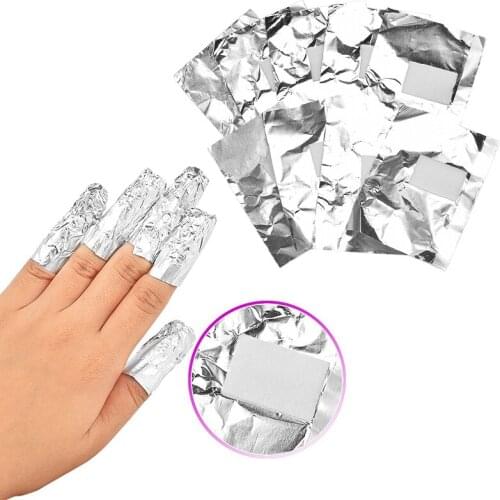 100Pcs Aluminium Acrylic Foil Nail Wraps Nail Art Easy Cleaner Soak Off Gel Polish Remover US Nail Wraps Remover