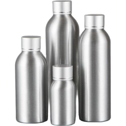 120ml Aluminium metal bottle with silver gold lid for facial toner lotion emulsion serum foundation body scrub skin care packing