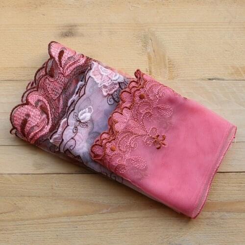 2 yard translucent gauze embroidery lace high quality lace fabric embroidery lace