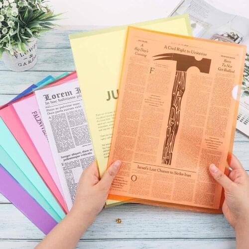 20pcs 8colors Waterproof Document Bag Organizer A4 Binder Pockets Office Paper File Folder School Supplies Files Reports Binder