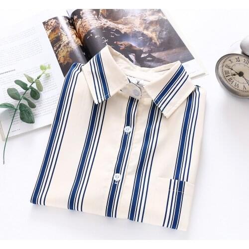 2020 Autumn New Women Long Sleeve Striped Loose Blouse Shirts Casual Office Lady Shirts Blusas