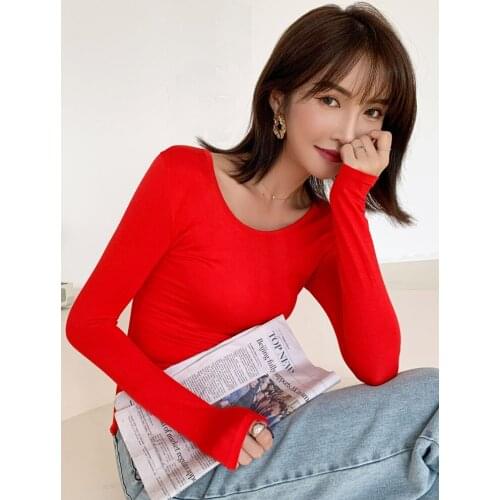 2020 Spring T Shirt Women Cotton Long Sleeve Ladies Tops Tee Shirt Femme Tshirt Female Slim Sexy Tops Plus Size Clothes S0325