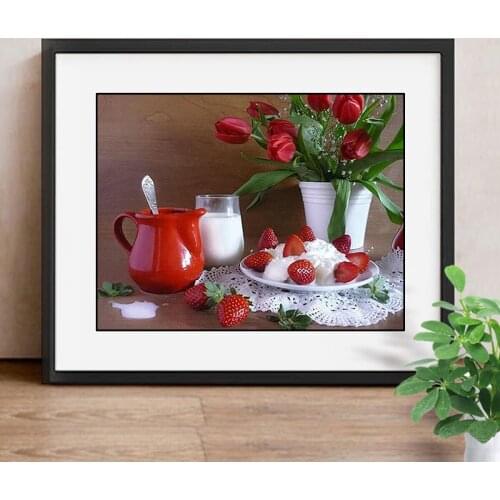 5D DIY Diamond Embroidery Flower & Fruit Full Square Diamond Painting Rhinestone Diamond Cross Stitch Mosaic Decoration