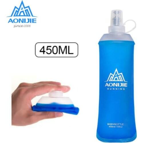 AONIJIE Outdoor Sports Collapsible Soft Water Bottle 250ML-600ML Water Bottle TPU Free Running Water Bag Waist Bag Vest Marathon
