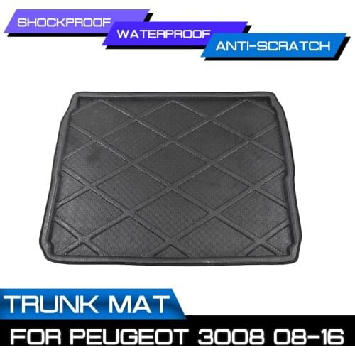 Car Floor Mat Carpet Rear Trunk Anti-mud Cover For Peugeot 3008 2008 2009 2010 2011-2016