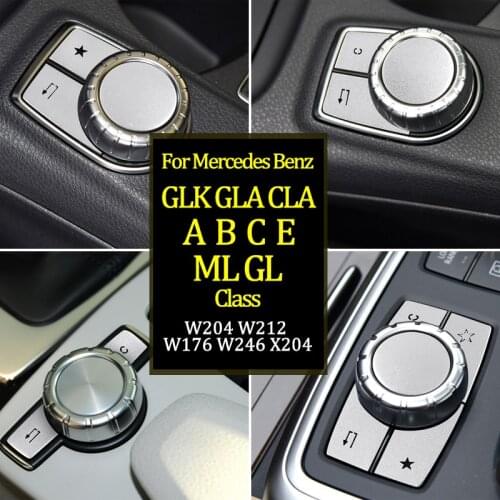 Car Part For Mercedes-Benz A B C E Class CLA GLA GLK ML GL W204 W212 W176 W246 X204 Console Multimedia Knob Switch Button Cover