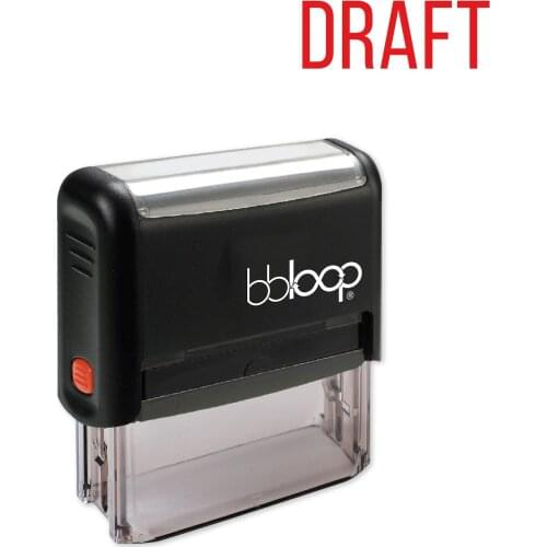 Bbloop Draft w/Tall Skinny Style Font and Design Self-Ink