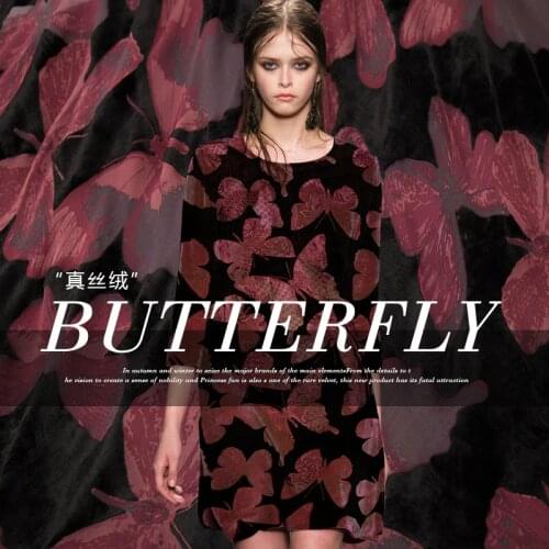 Free Wide Tulle Roll Lace Silk Fabric For Sewing Velvet Cotton Curtain Fabric Meter Red Butterfly wedding decoration