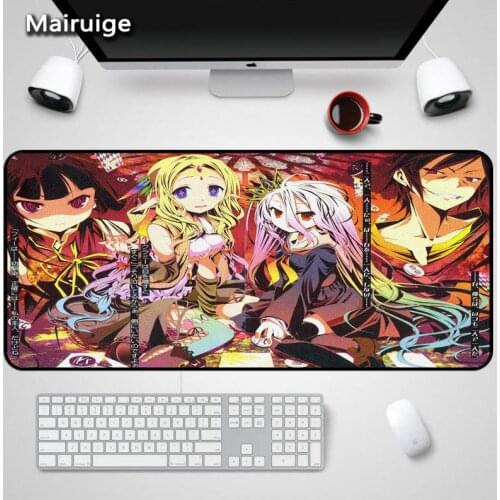 Mairuige Large Size 30x60cm MousePad Sewing Lock The Edge Game of Life Shiro Anime Cute Girls Gaming MousePad Table Mousemat