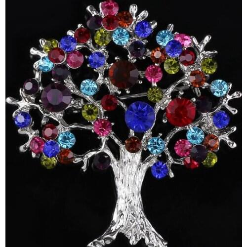 Tree with colorful fruits fashion brooch pin fashion accessories