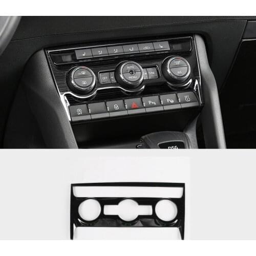 For Skoda Karoq 2017 2018 Car Air Condition Knob Switch Panel Cover Frame Sticker Strips Stainless Steel Styling Accessory