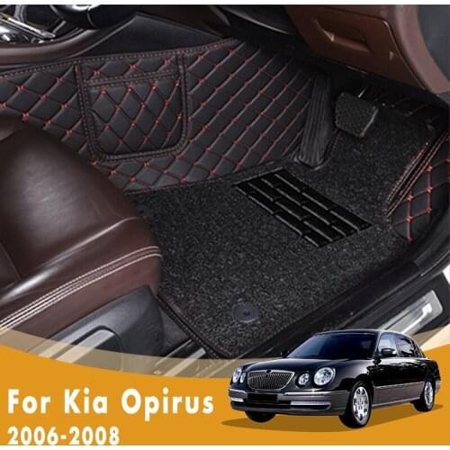 RHD Luxury Double Layer Wire Loop Car Floor Mats For Kia Opirus 2008 2007 2006 Carpets Foot Pads Custom Car Interior Accessories