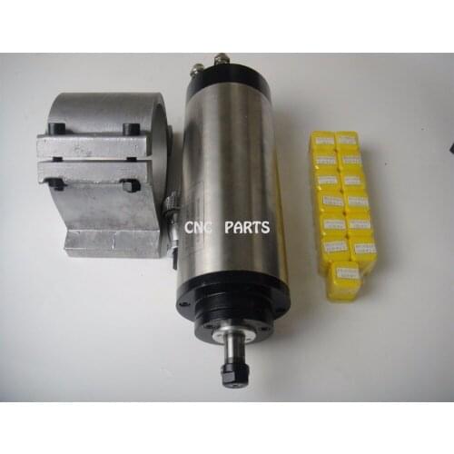 CNC milling spindle ER11 diameter 80mm 220V 1.5KW water cooling spindle motor+ 13 pieces ER11 collet+1 piece spindle support