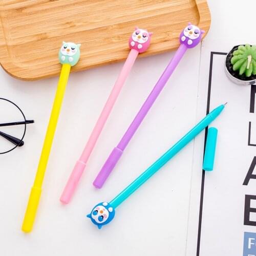 30pcs/lot Lovely Owl Baby Gel Pen 0.5 Mm Creative Cute Pen Black Ink Papelaria School Office Supply Free Shipping