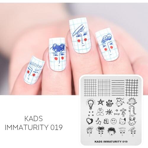 KADS Stamping Plates Immaturity Nail Stamp Plates Stainless Steel Stamping Template Image Plate for Stamp Painting Polish 2020