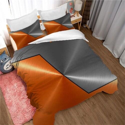 2/3 Pcs Duvet Cover Set Polyester Microfiber Geometric Bedding Set Geometry Patchwork Style Quilt Cover with Zipper Pillowcases