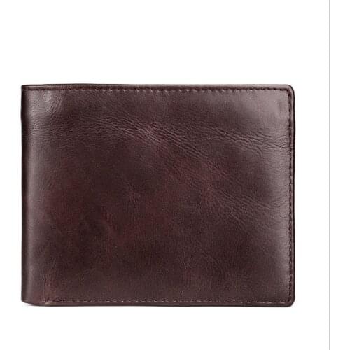 Genuine Leather Mens Wallet Man Cowhide Cover Coin Purse Small Brand Male Credit&id Multifunctional Walets