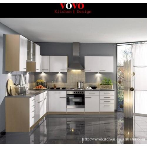 L shaped kitchen design made in Foshan China