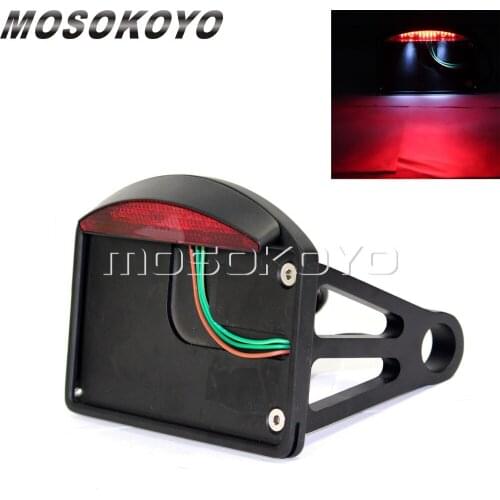 LED Alex Side Mount Licence Plate Frame Taillights License Plate Lamp Universal for Harley Dyna Touring Sportster Fat Boy