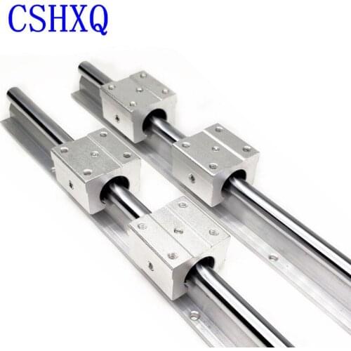SBR Linear Guide 2pcs SBR20/SBR16/SBR12 Length 250mm-950mm+ 4pcs SBR12UU /16UU/20UU Linear Blocks for CNC Parts