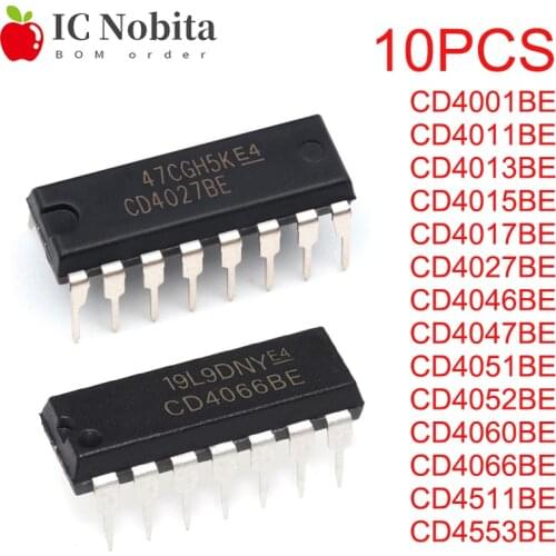 CD4001 CD4011 CD4013 CD4015 CD4017 CD4027 CD4046 CD4047 CD4051 CD4052 CD4060 CD4066 CD4511 CD4553 DIP14 DIP16 Logic Chip New