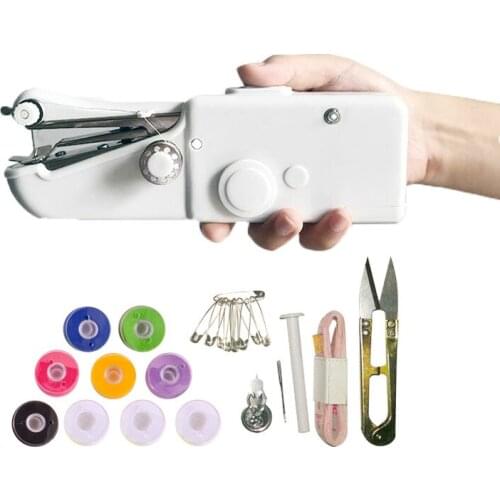 Mini Sewing Machine, Portable Electric Handheld Sewing Machine for Kids/Beginners to Quick Handy Stitch Clothes for Household