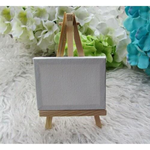 24 sets Mini Display Easel WIth Canvas 7*9cm Wedding Table Numbers Painting Hobby