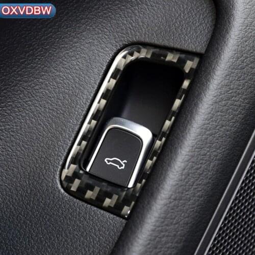 Carbon Fiber Interior Trunk switch Decorative panel 3D Stickers For Audi A6 C7 Accessories 2011-2018 LHD RHD Car Styling