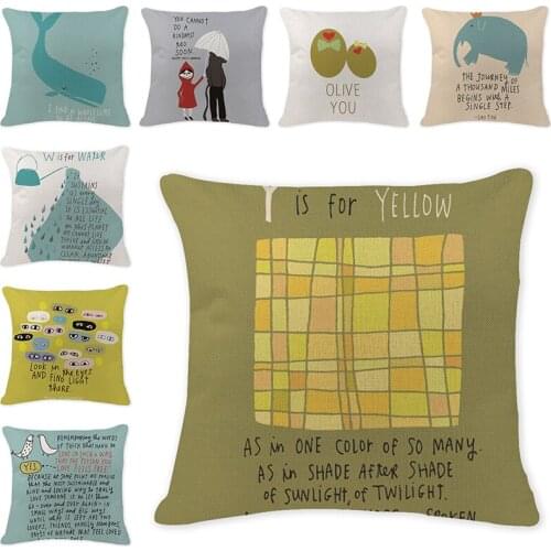 Cushion Cover Pillow Cover Lovely Cartoon Animation Printed Decorative Pillowcase for Sofa Seate Car Accessories Home Decor Gift